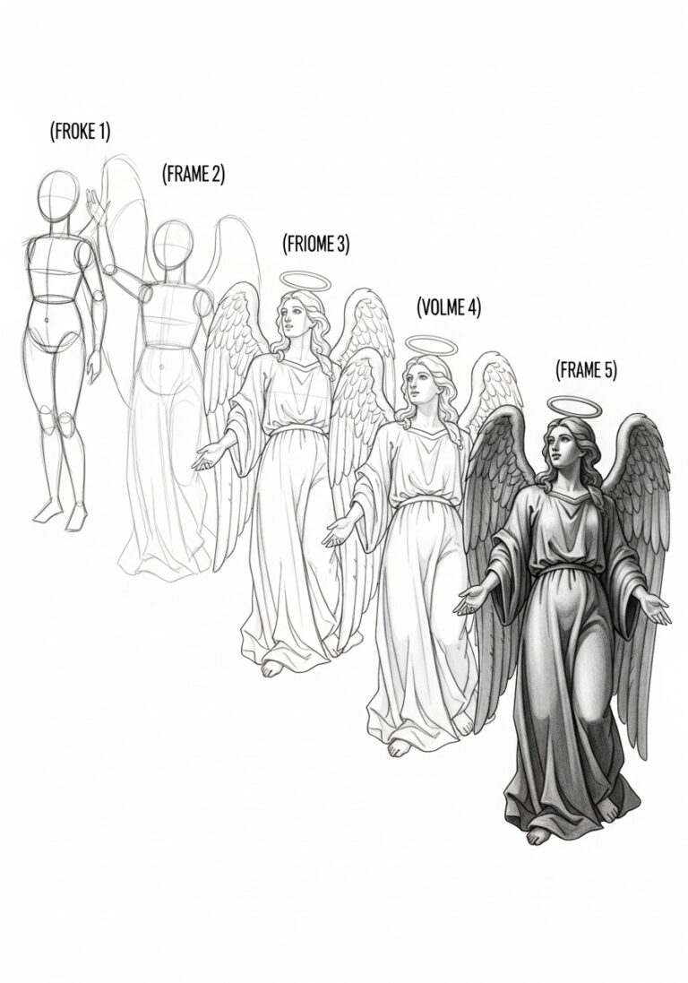Random Drawing Angel Angel Pose Reference: How to Draw Angels and Wings