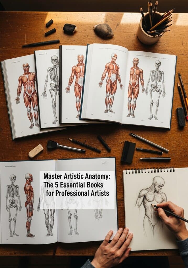 Artistic anatomy books and sketching tools for mastering human form drawing.  Anatomy Books 