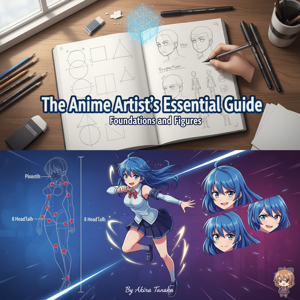 ai-generated-the_anime_artist_s_essential_g-3 Anime drawing guidebook showcasing character sketches and proportions for artists. | Sky Rye Design Anime drawing guidebook showcasing character sketches and proportions for artists.