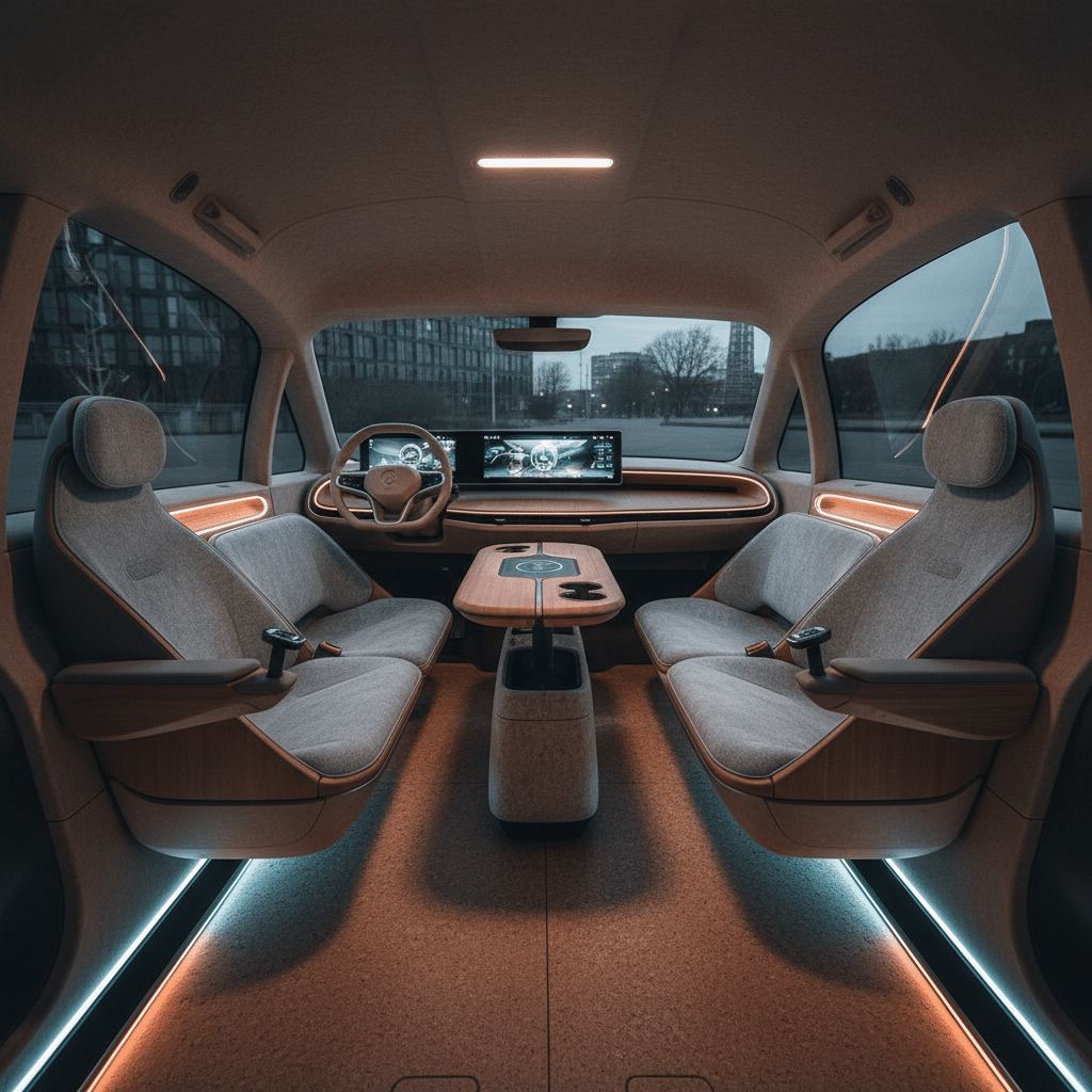 ai-photo-studio-1761068413426-1 Futuristic car interior with digital dashboard, sleek design, and panoramic windows for a modern driving experience. | Sky Rye Design Futuristic car interior with digital dashboard, sleek design, and panoramic windows for a modern driving experience.