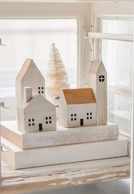 cb192837b288587cc4db81eef59ecc34 Minimalist wooden house decorations on a window ledge with soft natural lighting and neutral tones. | Sky Rye Design Minimalist wooden house decorations on a window ledge with soft natural lighting and neutral tones.