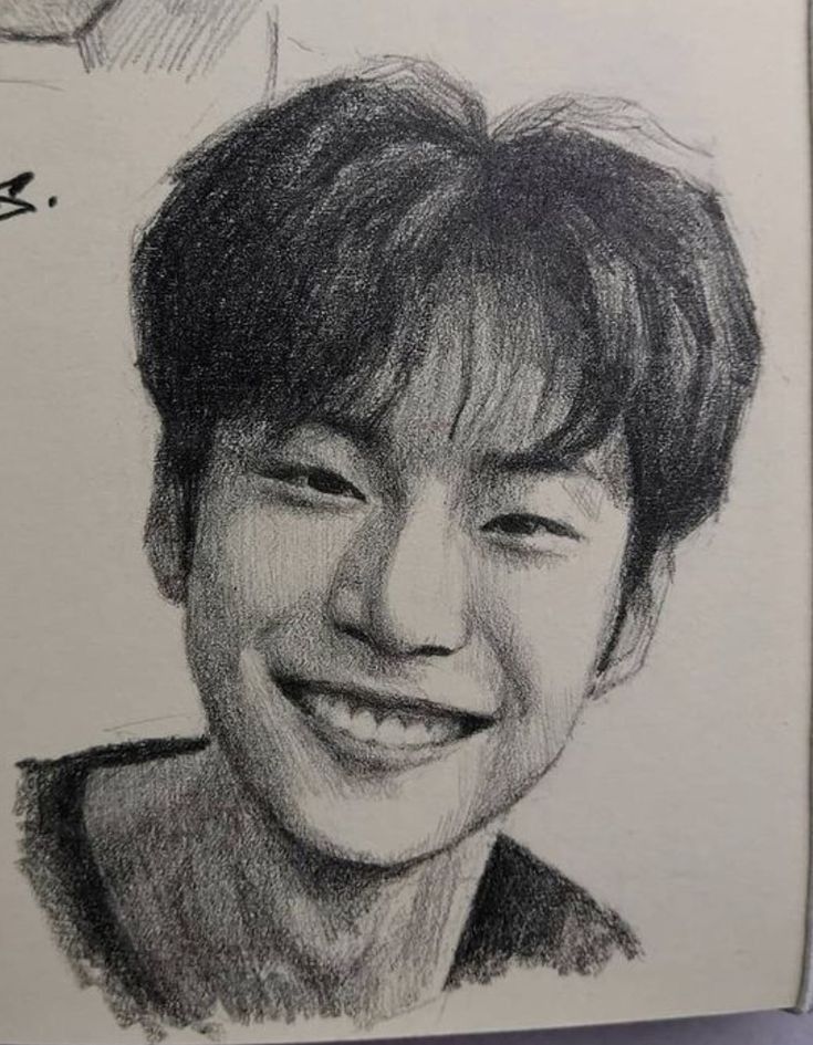 e221d0de2d1d7f25de85b429db1023cc Portrait sketch of a smiling person with short, wavy hair in pencil on paper. | Sky Rye Design Portrait sketch of a smiling person with short, wavy hair in pencil on paper.