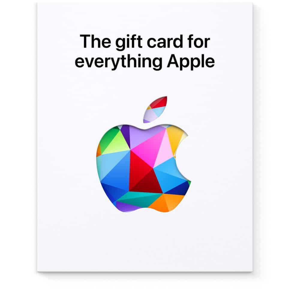 giftcard-mail-geode-select-2022 Colorful Apple gift card with geometric design, text reads The gift card for everything Apple. | Sky Rye Design Colorful Apple gift card with geometric design, text reads The gift card for everything Apple.