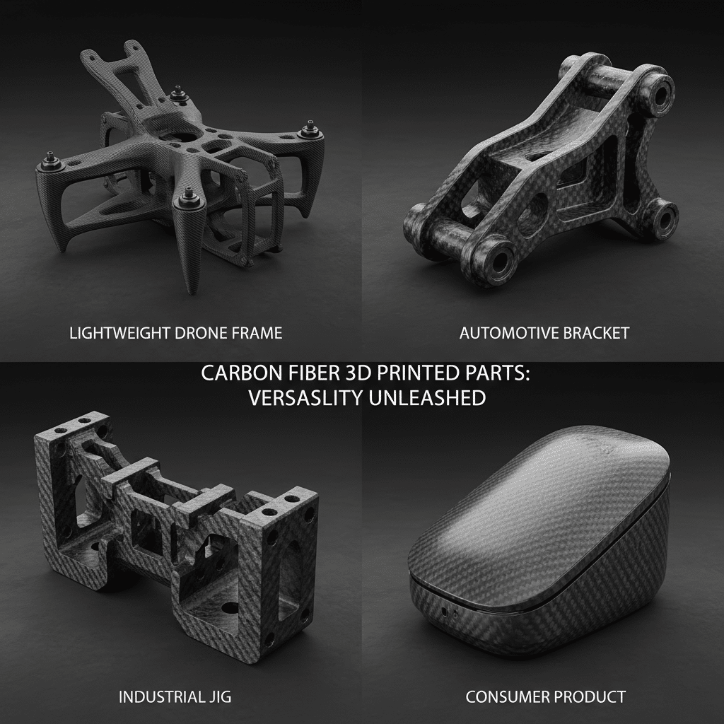 image Carbon fiber 3D printed parts: drone frame, automotive bracket, industrial jig, consumer product. | Sky Rye Design Carbon fiber 3D printed parts: drone frame, automotive bracket, industrial jig, consumer product.
