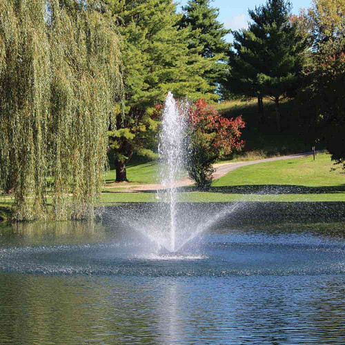 kasco-3400jf-linden-1000__46318 A peaceful park scene featuring a central water fountain surrounded by trees and lush landscape beneath a clear sky. | Sky Rye Design A peaceful park scene featuring a central water fountain surrounded by trees and lush landscape beneath a clear sky.