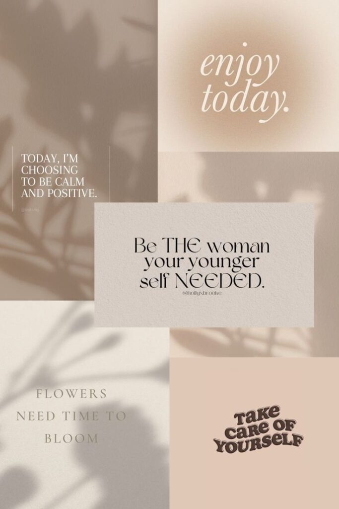 self-love journey Inspirational quotes on a beige background promoting positivity, self-care, and personal growth. | Sky Rye Design Inspirational quotes on a beige background promoting positivity, self-care, and personal growth.