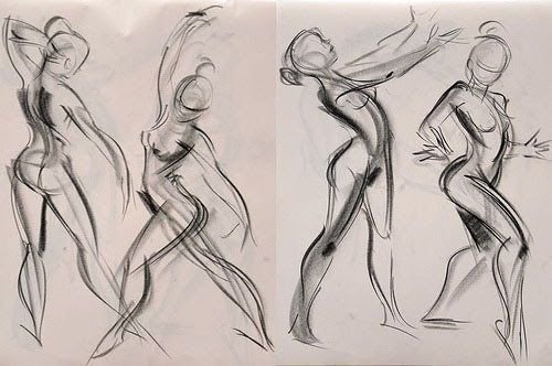 _ 2 Charcoal gesture sketches of four dancers in dynamic poses, capturing movement and grace on paper. | Sky Rye Design Charcoal gesture sketches of four dancers in dynamic poses, capturing movement and grace on paper.
