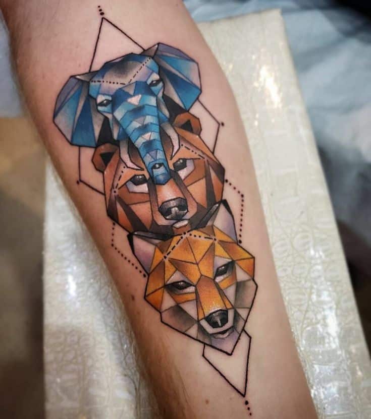 geometric animal tattoo