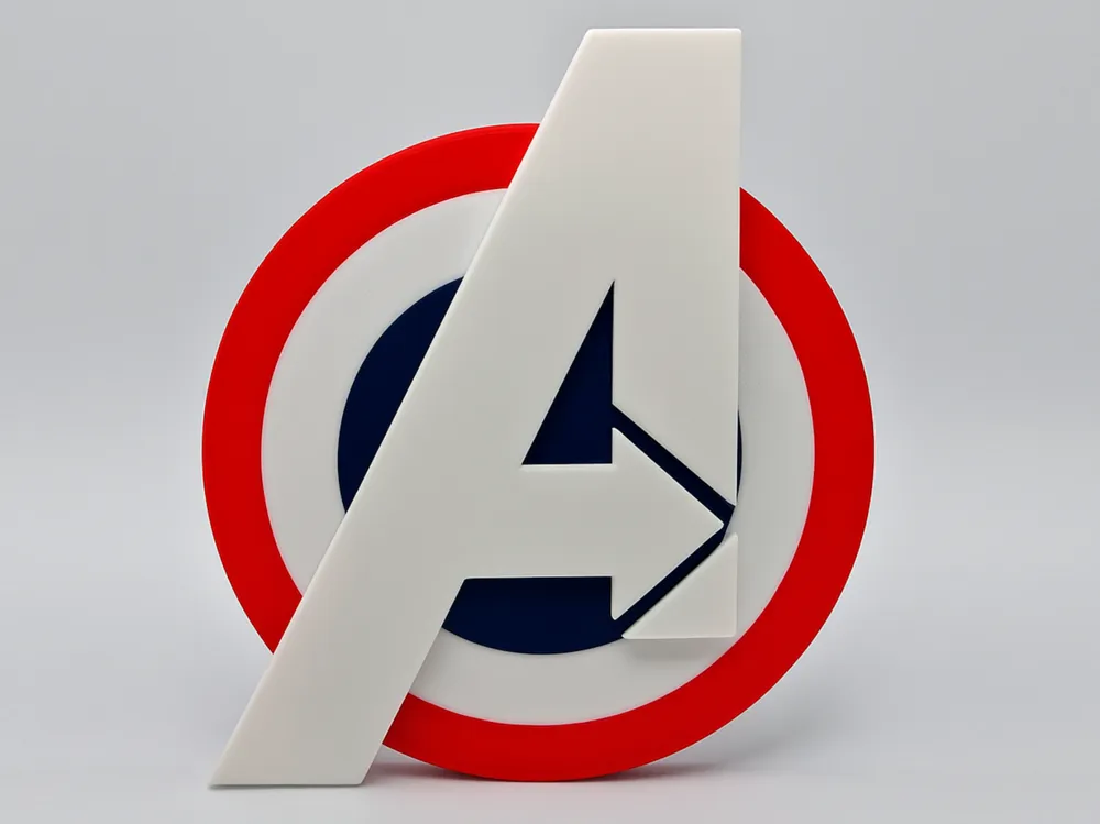 Bold 3D logo with a large white A over a red, white, and blue circular shield, symbolizing teamwork and heroism.