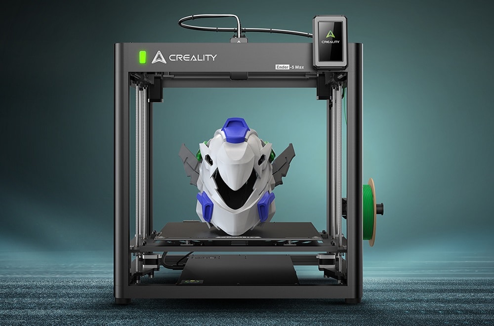 46876a58e7ade7b6c9d11b44deb44450 Creality Ender-5 Max 3D printer with robotic helmet design in progress, showcasing precision printing. | Sky Rye Design Creality Ender-5 Max 3D printer with robotic helmet design in progress, showcasing precision printing.