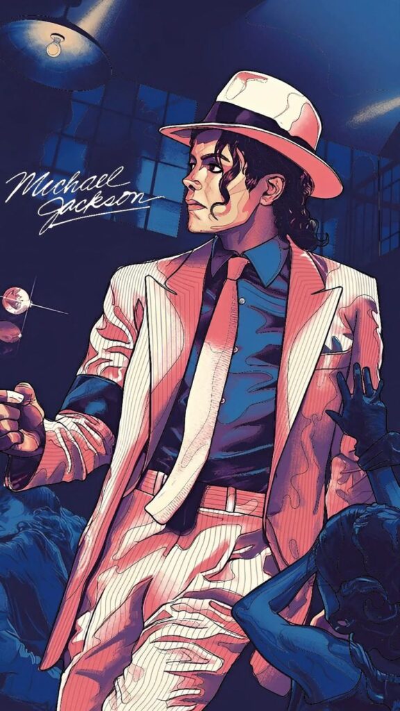 Illustrated figure in a white suit and hat under spotlight, vibrant colors, dynamic pose, capturing a performance vibe. Digital Painting Ideas