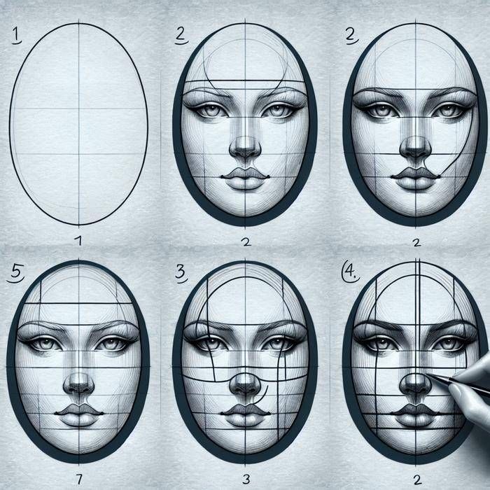 Charcoal Drawing Ultimate Guide For Beginners with 124 Stunning Ideas - Full Bloom Club Step-by-step guide to drawing a realistic face using grid lines and shading techniques. | Sky Rye Design Step-by-step guide to drawing a realistic face using grid lines and shading techniques.