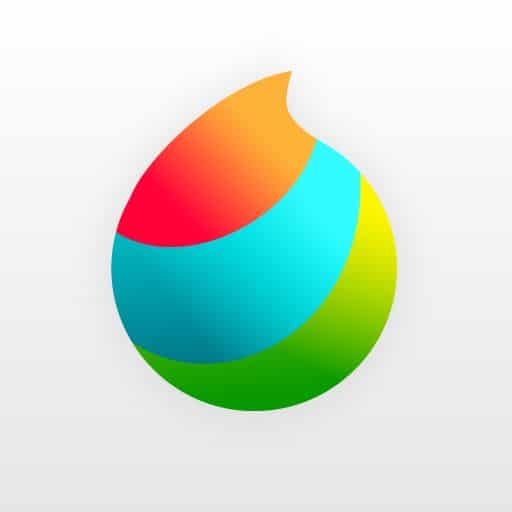 Colorful abstract droplet design with vibrant gradient shades on a light background.