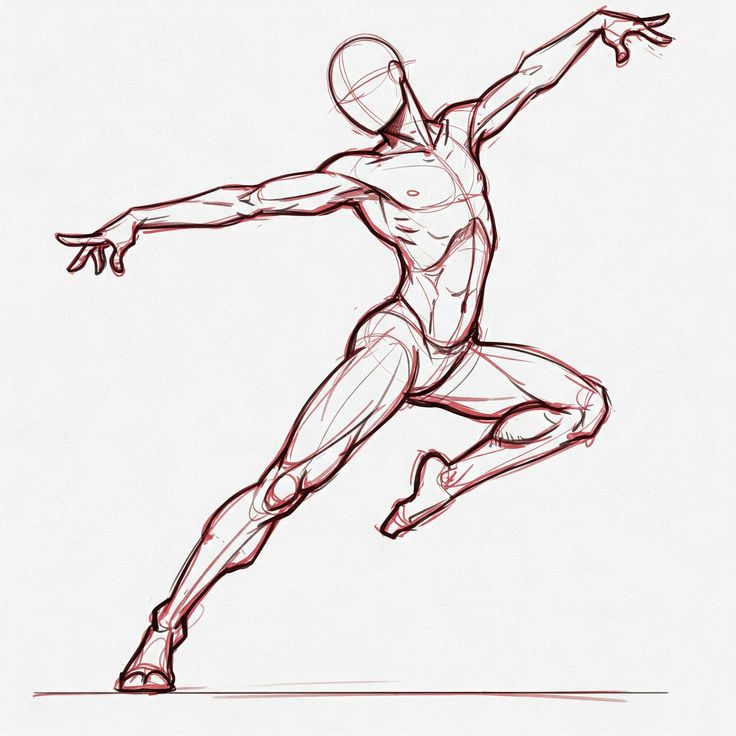 Dynamic sketch of a dancer leaping gracefully, showcasing human anatomy with detailed musculature and expressive pose.