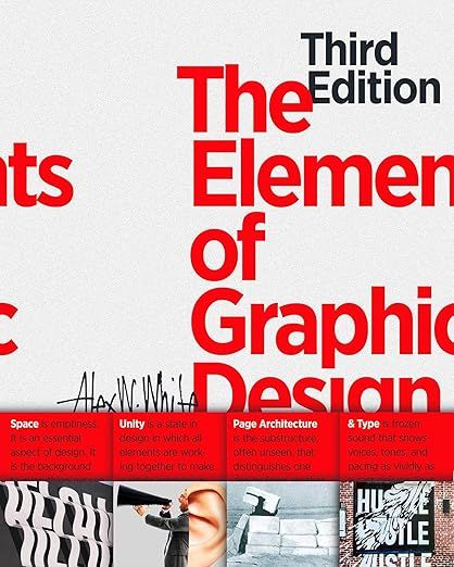 Cover of The Elements of Graphic Design Third Edition, featuring bold red and black text on a white background with design elements.
