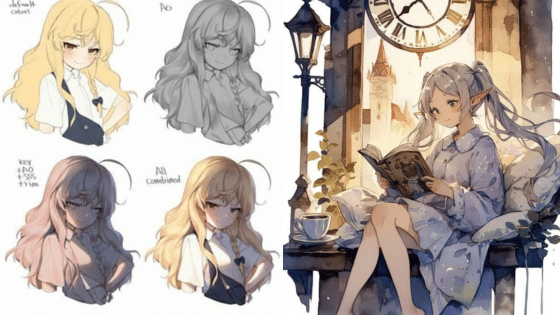 Viewing Deck Blog Anime character design sketches and a fantasy scene of a girl reading under a clock tower. Perfect for manga and fantasy art inspiration. | Sky Rye Design Anime character design sketches and a fantasy scene of a girl reading under a clock tower. Perfect for manga and fantasy art inspiration.