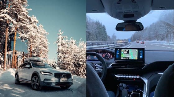 Viewing Deck Blog - 2025-11-17T212227814 Winter road trip with a snow-covered car and scenic dashboard view of a highway, showcasing navigation and snowy landscape. | Sky Rye Design Winter road trip with a snow-covered car and scenic dashboard view of a highway, showcasing navigation and snowy landscape.