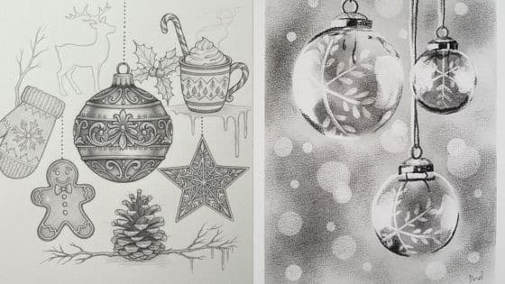 Viewing Deck Blog - 2025-11-23T215317752 Black and white Christmas art featuring ornaments, snowflakes, reindeer, and festive holiday symbols, creating a cozy winter ambiance. | Sky Rye Design Black and white Christmas art featuring ornaments, snowflakes, reindeer, and festive holiday symbols, creating a cozy winter ambiance.