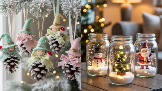 Viewing Deck Blog - 2025-11-25T145333376 Festive pine cone elves and holiday-themed mason jars with snowman, Christmas tree, and Santa Claus decorations for a cozy winter vibe. | Sky Rye Design Festive pine cone elves and holiday-themed mason jars with snowman, Christmas tree, and Santa Claus decorations for a cozy winter vibe.