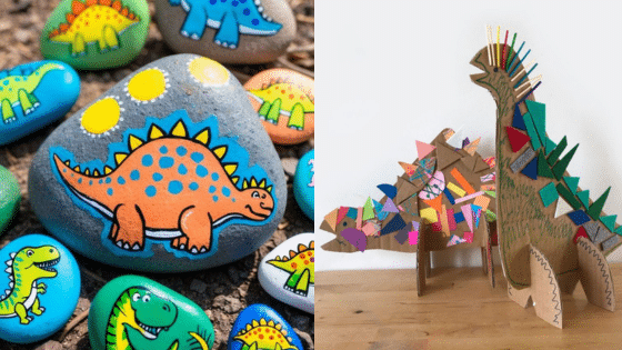 Viewing Deck Blog Colorful dinosaur crafts: painted stones and cardboard models, perfect for creative kids' activities and imaginative playtime. | Sky Rye Design Colorful dinosaur crafts: painted stones and cardboard models, perfect for creative kids' activities and imaginative playtime.