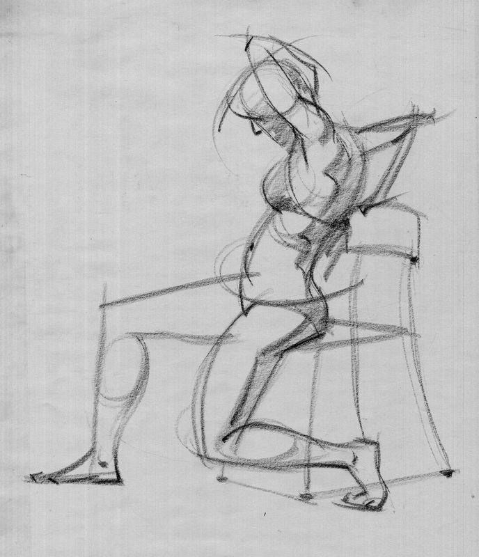 a141ea1728e813239b0b0951357b9859 Gesture drawing of a seated figure stretching, sketched in dynamic lines to capture fluid motion and form on a chair. | Sky Rye Design Gesture drawing of a seated figure stretching, sketched in dynamic lines to capture fluid motion and form on a chair.
