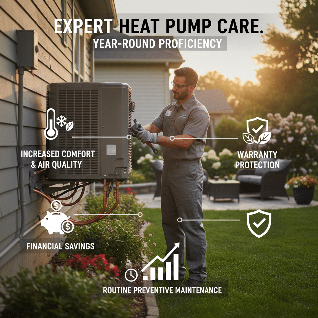 ai-photo-studio-1763383556704-1 Technician providing expert heat pump care for increased comfort, warranty protection, financial savings, and maintenance efficiency. | Sky Rye Design Technician providing expert heat pump care for increased comfort, warranty protection, financial savings, and maintenance efficiency.