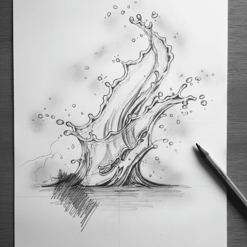 How to Draw a Splash Water: Easy Tutorial | Sky Rye Design