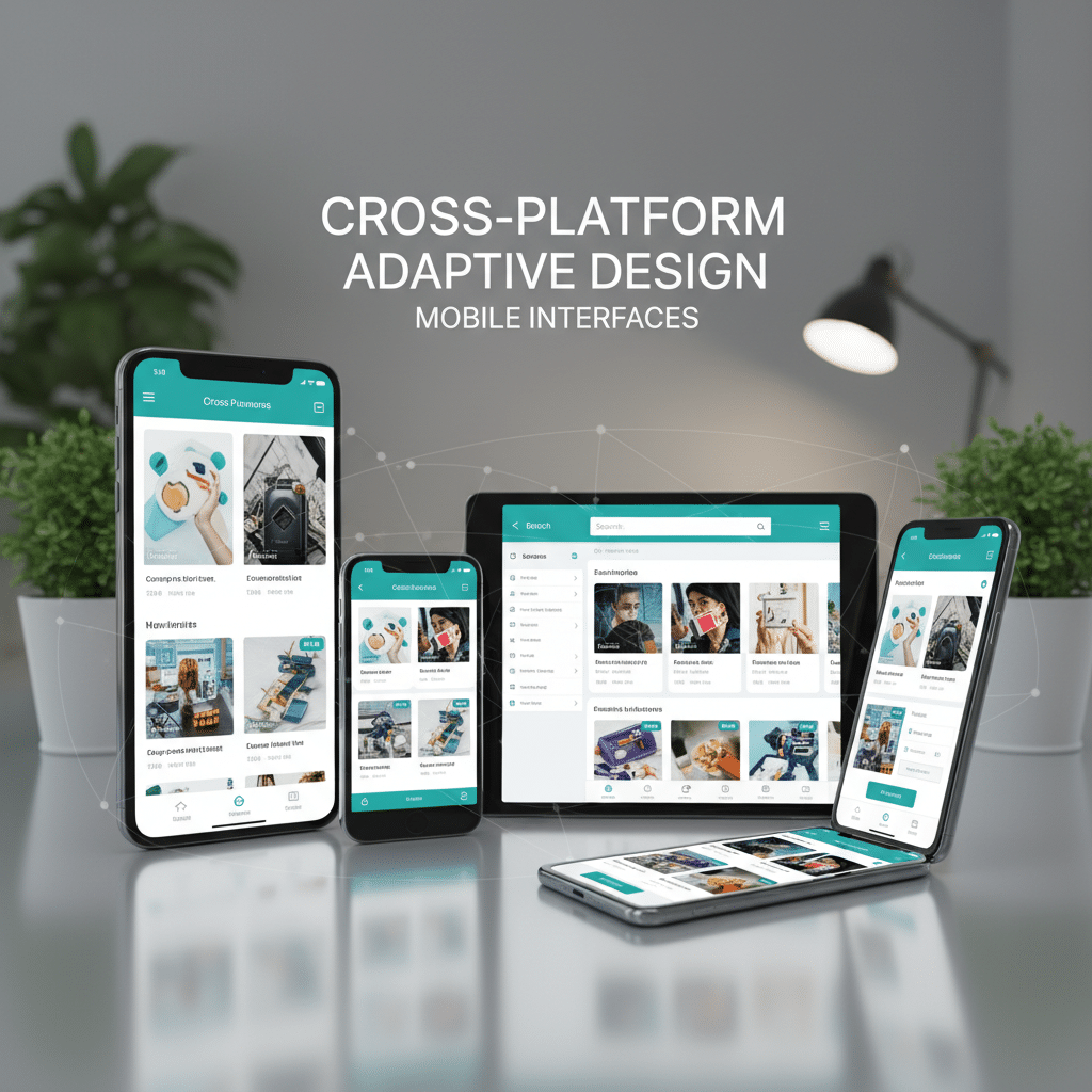 ai-photo-studio-1764061383903-2 Mobile devices and tablets showcasing adaptive cross-platform design interfaces on a modern desk setup with plant and lamp. | Sky Rye Design Mobile devices and tablets showcasing adaptive cross-platform design interfaces on a modern desk setup with plant and lamp.