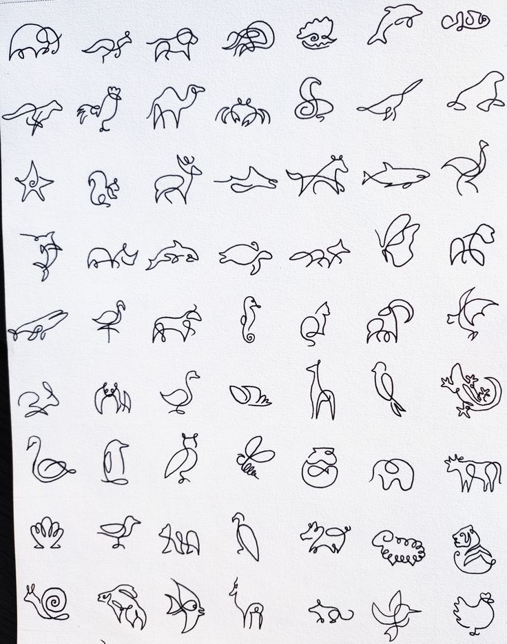 da7c5b021a5fb80bb31288b3df395dbd Minimalist single-line animal drawings arranged in a neat grid on white paper, showcasing diverse species artfully. | Sky Rye Design Minimalist single-line animal drawings arranged in a neat grid on white paper, showcasing diverse species artfully.