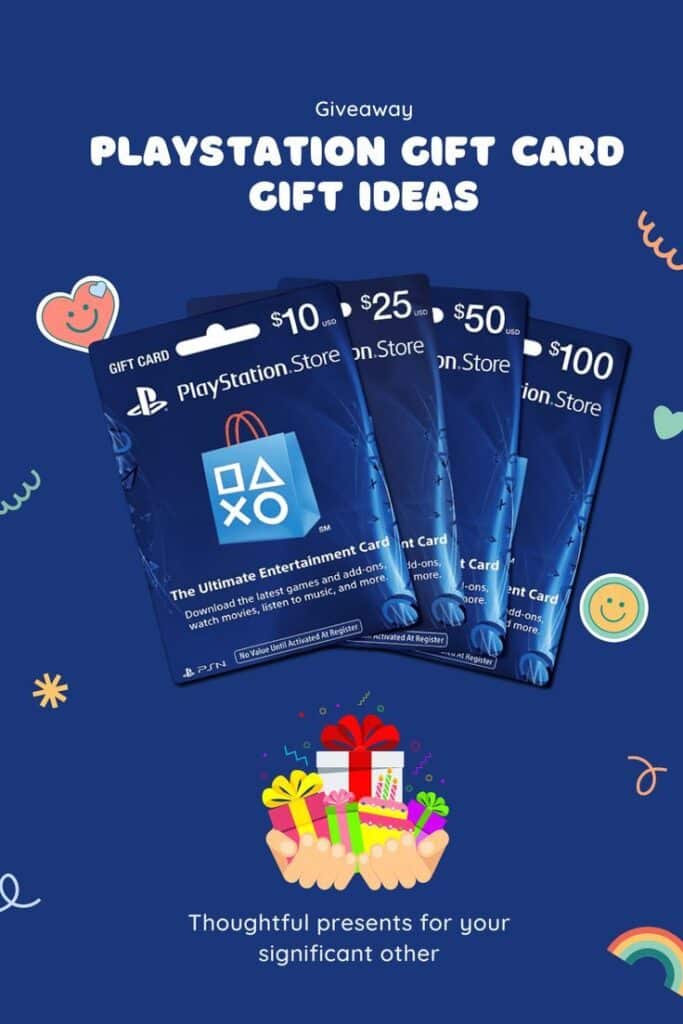 PlayStation gift card giveaway ideas, featuring  to 0 cards. Perfect gaming presents for your significant other.