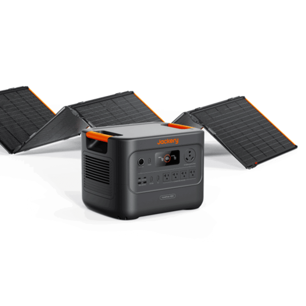 image Portable solar generator with foldable solar panels for efficient outdoor power solutions. | Sky Rye Design Portable solar generator with foldable solar panels for efficient outdoor power solutions.