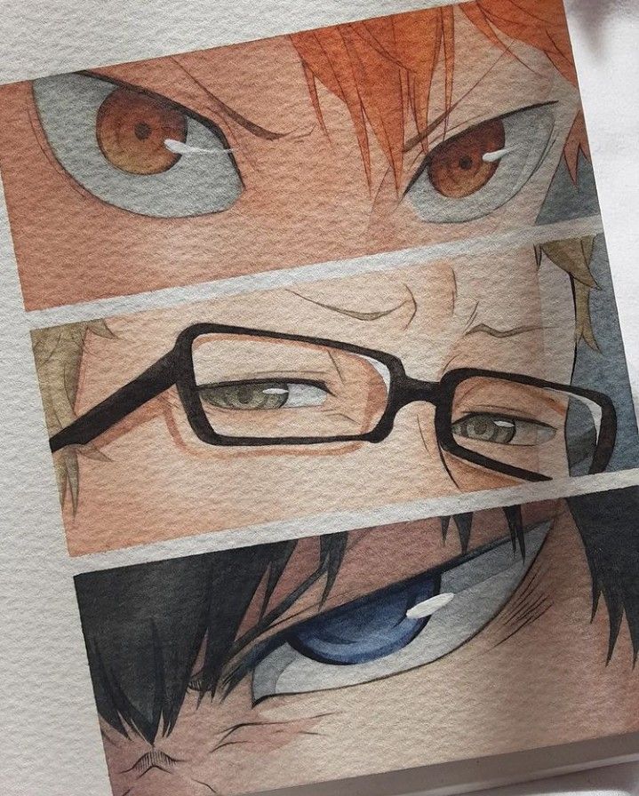 ыкифе Close-up of intense anime eyes from three different characters, showcasing dramatic expressions and details. | Sky Rye Design Close-up of intense anime eyes from three different characters, showcasing dramatic expressions and details.