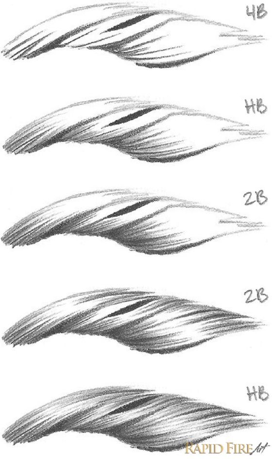 10 steps on how to draw short hair _ RapidFireArt Pencil shading techniques with different grades: 4B, HB, and 2B. Demonstrates varied shading intensity and texture. | Sky Rye Design Pencil shading techniques with different grades: 4B, HB, and 2B. Demonstrates varied shading intensity and texture.