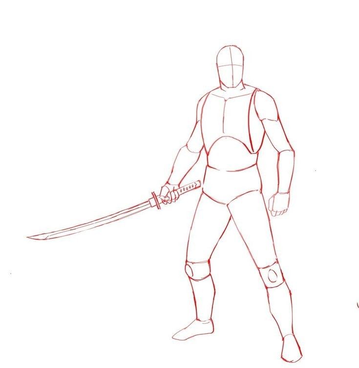 10b0aabaaec78f29aa43930d161ae577 Sketch of a warrior holding a katana, showcasing dynamic pose and anatomy for character design or comic art inspiration. | Sky Rye Design Sketch of a warrior holding a katana, showcasing dynamic pose and anatomy for character design or comic art inspiration.