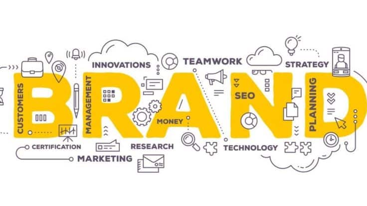 _ 13 Illustration highlighting brand concepts like strategy, teamwork, SEO, marketing, and management with visual icons and keywords. | Sky Rye Design Illustration highlighting brand concepts like strategy, teamwork, SEO, marketing, and management with visual icons and keywords.