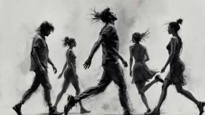 drawing people in motion