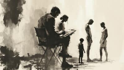 drawing people with charcoal