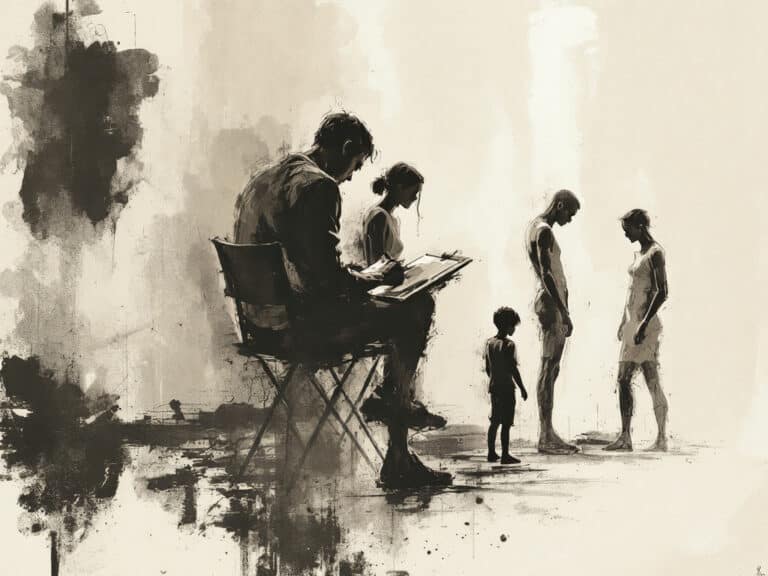 drawing people with charcoal