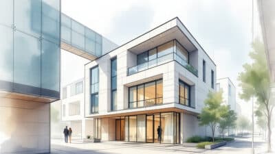 architectural perspective drawing