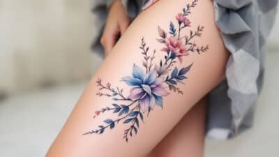 female thigh tattoo designs