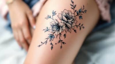women thigh tattoo ideas