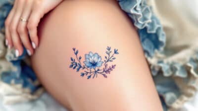 cute thigh tattoos for women
