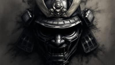 how to draw a samurai mask