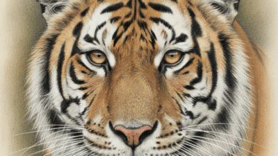 realistic tiger face drawing