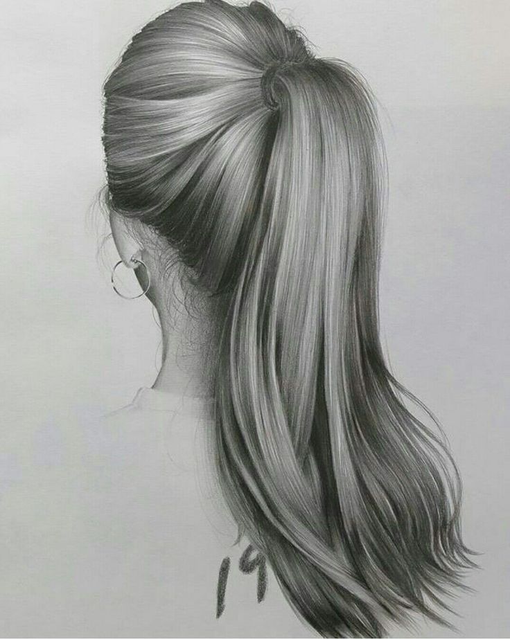 _ - 2025-12-05T163147616 Pencil sketch of a woman with a high ponytail and hoop earrings, showcasing intricate hair details in grayscale. | Sky Rye Design Pencil sketch of a woman with a high ponytail and hoop earrings, showcasing intricate hair details in grayscale.