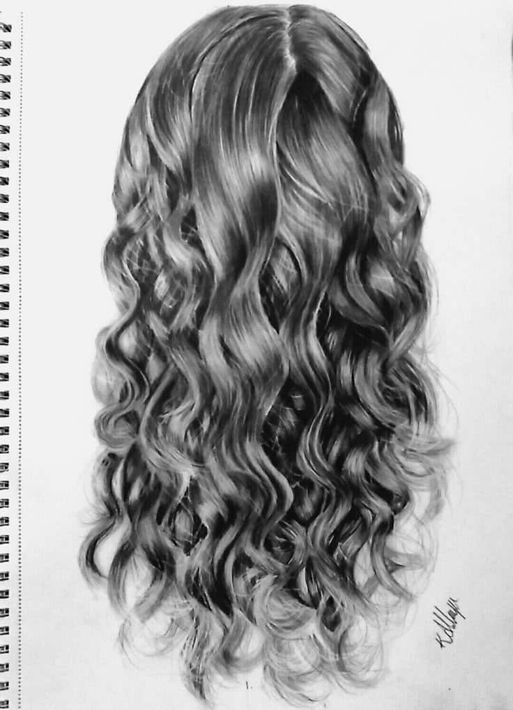 _ - 2025-12-05T164451904 Realistic pencil drawing of long, wavy hair, detailed with flowing curls and texture on white sketchbook paper. | Sky Rye Design Realistic pencil drawing of long, wavy hair, detailed with flowing curls and texture on white sketchbook paper.