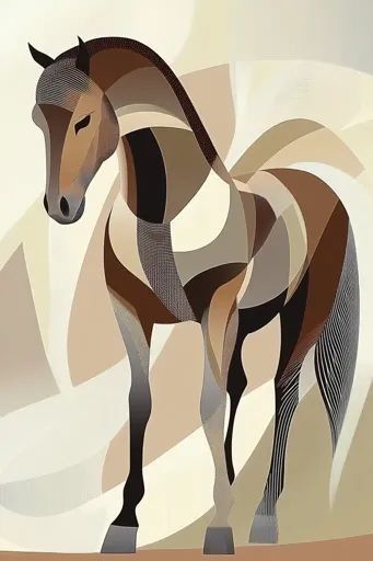 _ - 2025-12-10T130309961 Abstract geometric horse artwork in earthy tones, showcasing modern art design with layered shapes and flowing lines. | Sky Rye Design Abstract geometric horse artwork in earthy tones, showcasing modern art design with layered shapes and flowing lines.