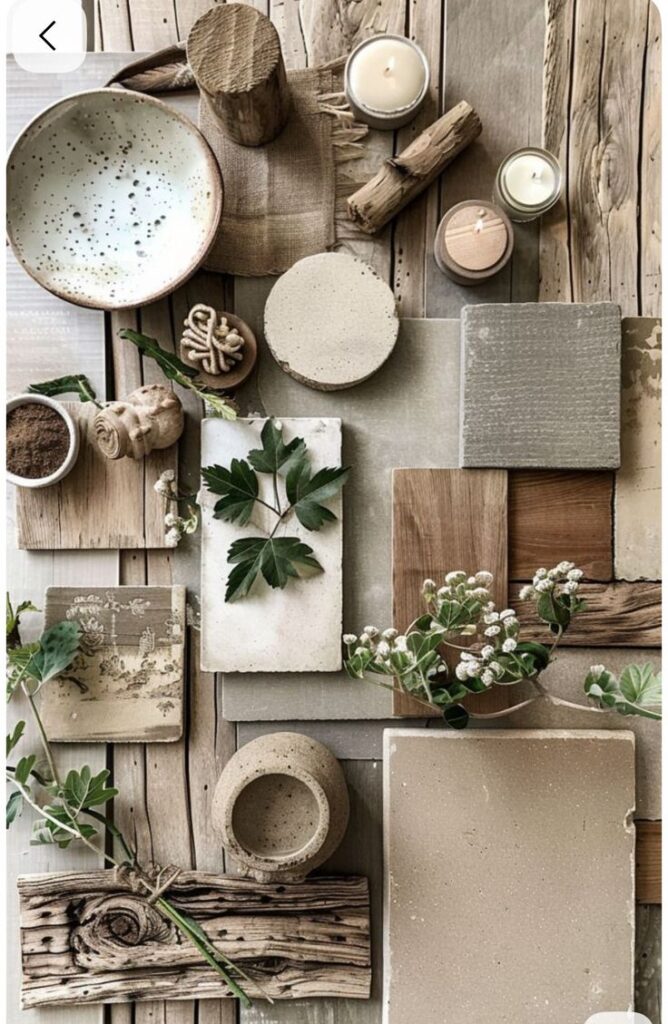 _ - 2025-12-10T133754891 Rustic tabletop layout with candles, pottery, wood textures, and greenery, creating a serene, earthy aesthetic for natural home decor inspiration. | Sky Rye Design Rustic tabletop layout with candles, pottery, wood textures, and greenery, creating a serene, earthy aesthetic for natural home decor inspiration.