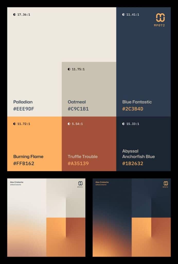 _ - 2025-12-16T184040600 Color palette with shades: Palladian, Oatmeal, Blue Fantastic, Burning Flame, Truffle Trouble, Abyssal Anchorfish Blue, with hex codes. | Sky Rye Design Color palette with shades: Palladian, Oatmeal, Blue Fantastic, Burning Flame, Truffle Trouble, Abyssal Anchorfish Blue, with hex codes.