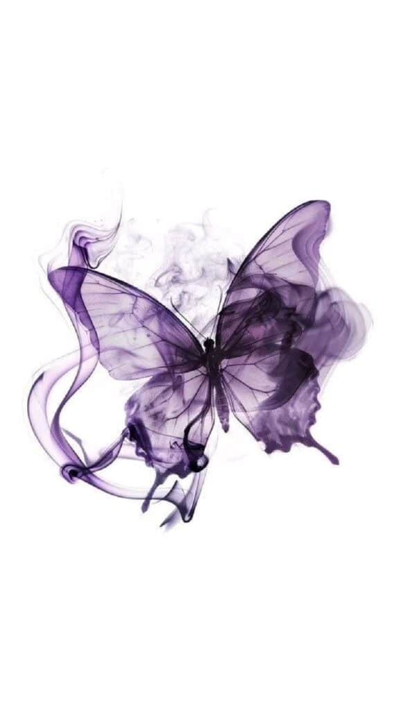 _ 33 Abstract purple butterfly art with swirling smoke effect, set against a white background. Elegant and mystical design. | Sky Rye Design Abstract purple butterfly art with swirling smoke effect, set against a white background. Elegant and mystical design.